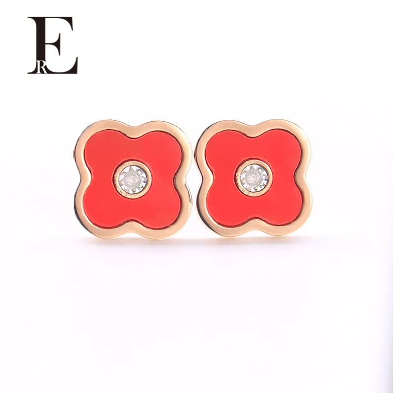 ER珠宝I Diamond-Clover幸运草天然钻石耳钉南非钻石国检证书认证