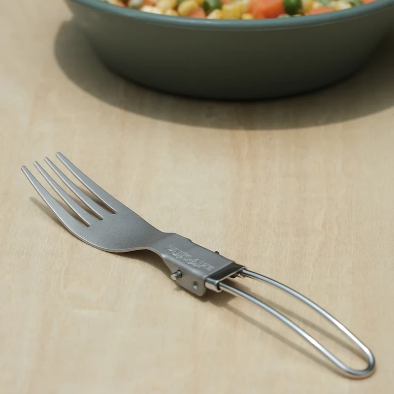UNIFLAME户外可折叠钛制便携叉勺环保餐具FD折叠叉子汤勺耐高温