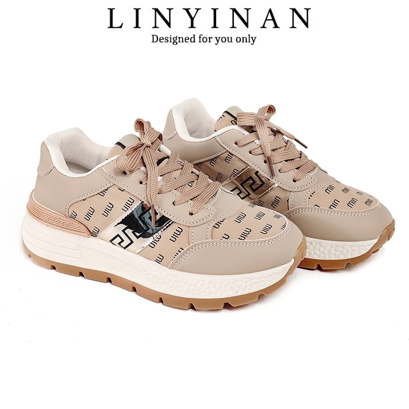 线下新款！2024轻奢风拼接厚底休闲女鞋阿甘老爹鞋AI