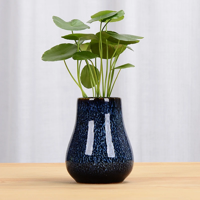 茶道水培花瓶陶瓷水养绿萝富贵竹花盆笔筒北欧客厅桌面装饰摆件