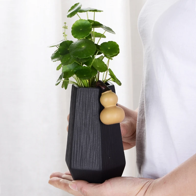 葫芦花瓶陶瓷水养绿萝富贵竹水培花盆花器客厅桌面装饰品摆件摆设