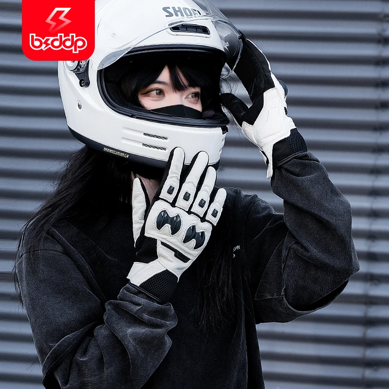 摩托车手套骑行夏季网眼透气舒适防摔防滑机车山羊皮骑士装备男女