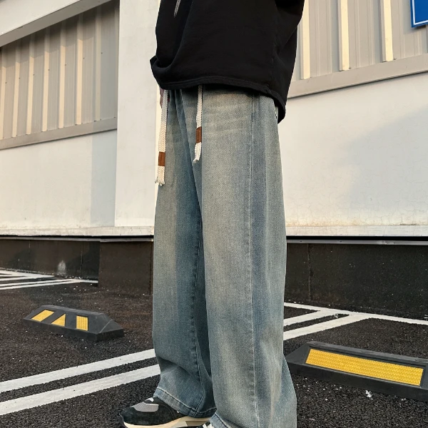 男女初高中大学生男生牛仔裤长裤裤子柔软工艺直筒休闲裤89036