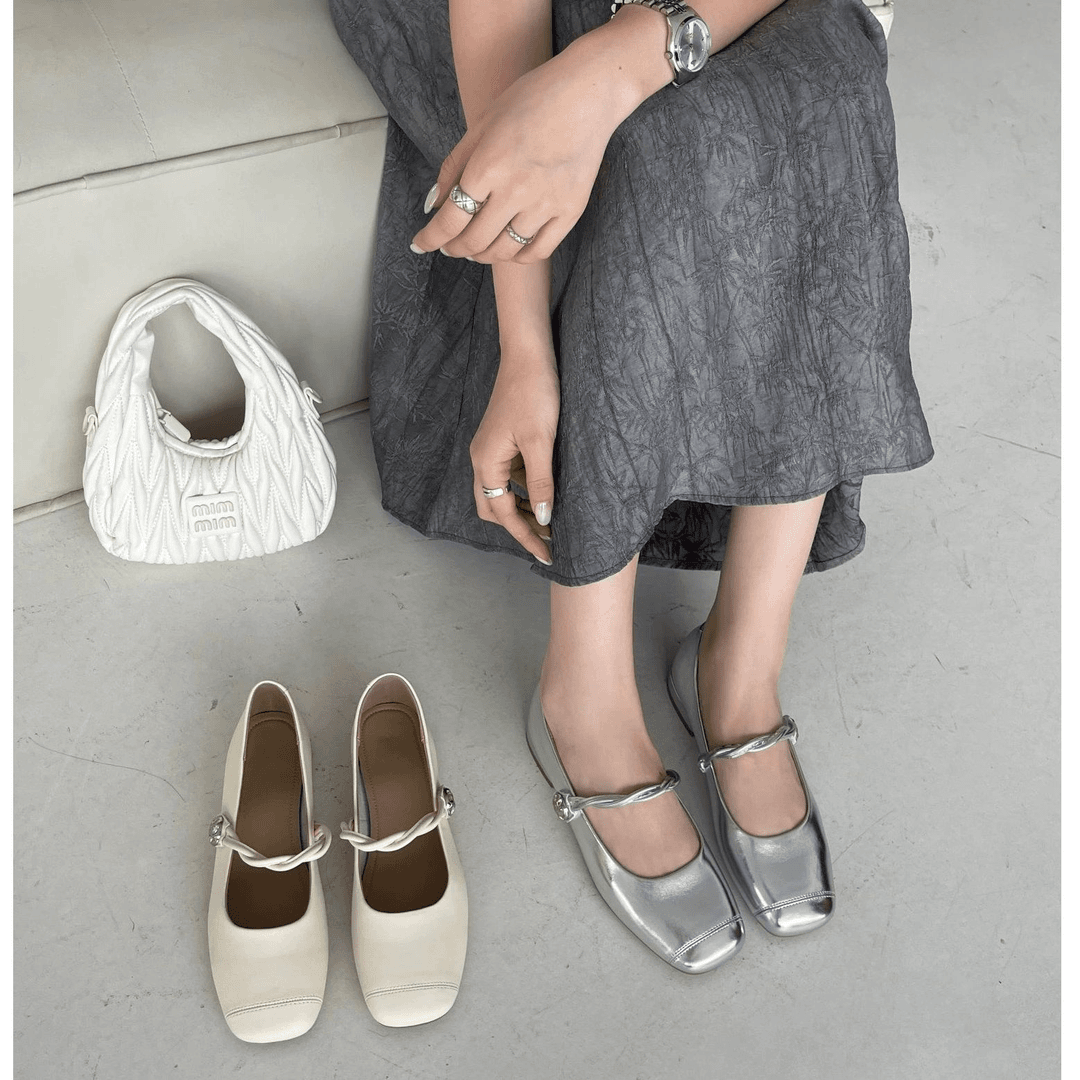 法式方头晚晚鞋低跟小香风玛丽珍单鞋 0323 Y D3 检