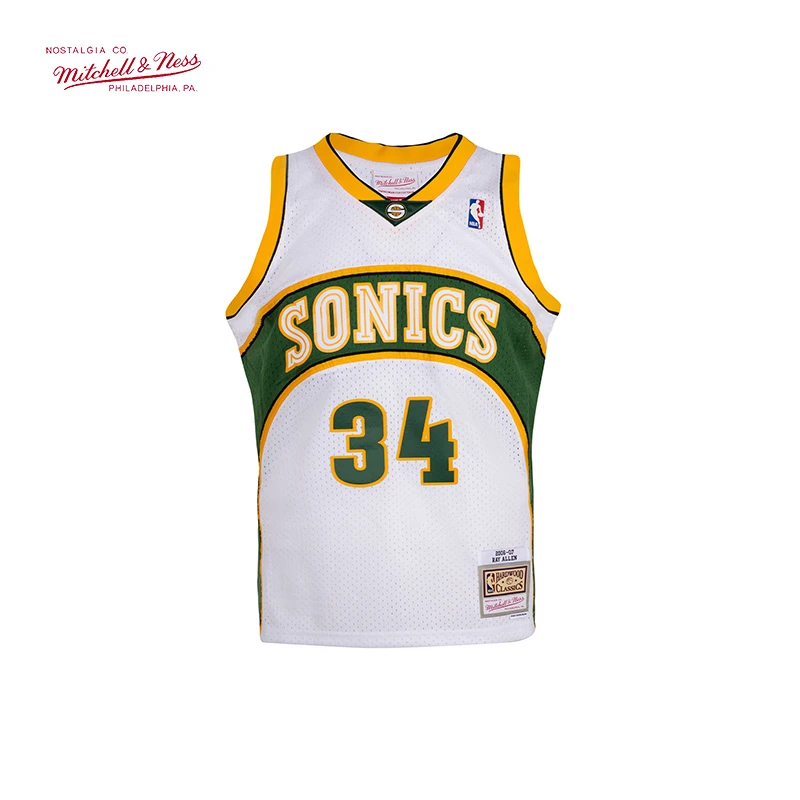 Mitchell&Ness MN-NBA超音速雷阿伦06年SW复古球衣运动篮球服潮C