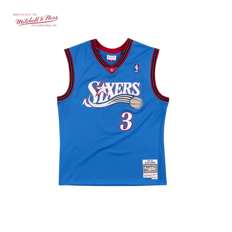 Mitchell&Ness MN-NBA76人艾弗森99年SW复古球衣篮球服运动背心A