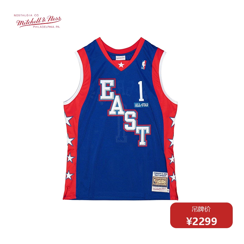 Mitchell&Ness MN-NBA04年全明星东部麦迪AU复古球衣篮球服潮背心