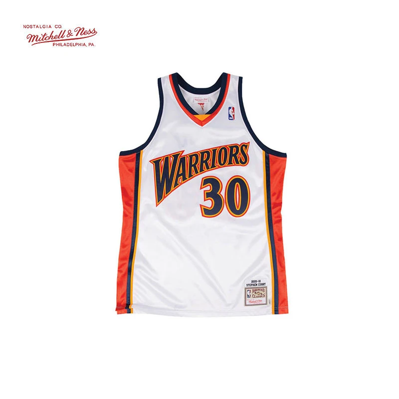 Mitchell&Ness MN-NBA勇士库里09年AU丝光复古球衣篮球服潮背心A