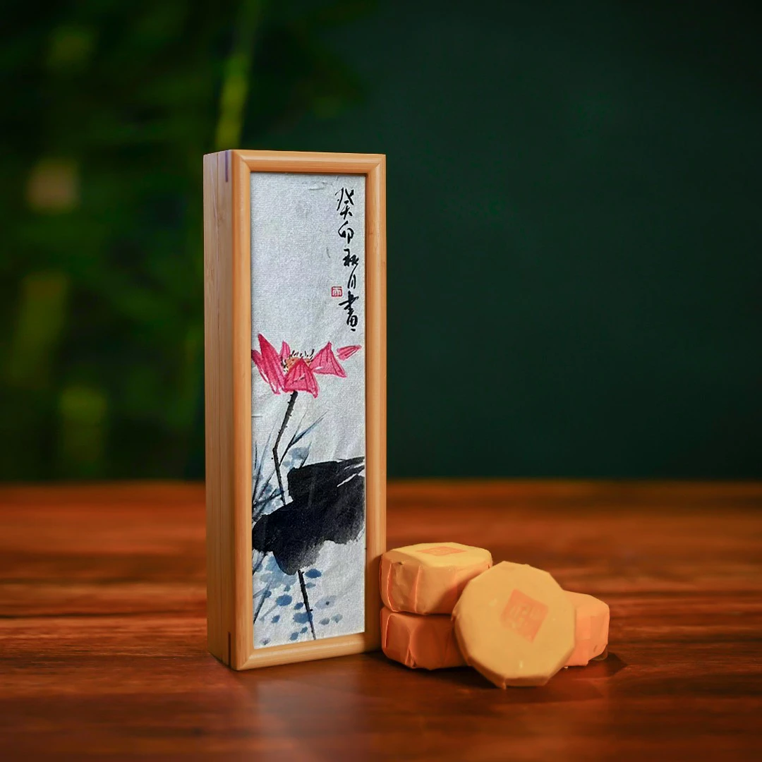 【王炸补贴】80盘竹山林海盘香  燃香品茶竹盒装  纯手绘画幅