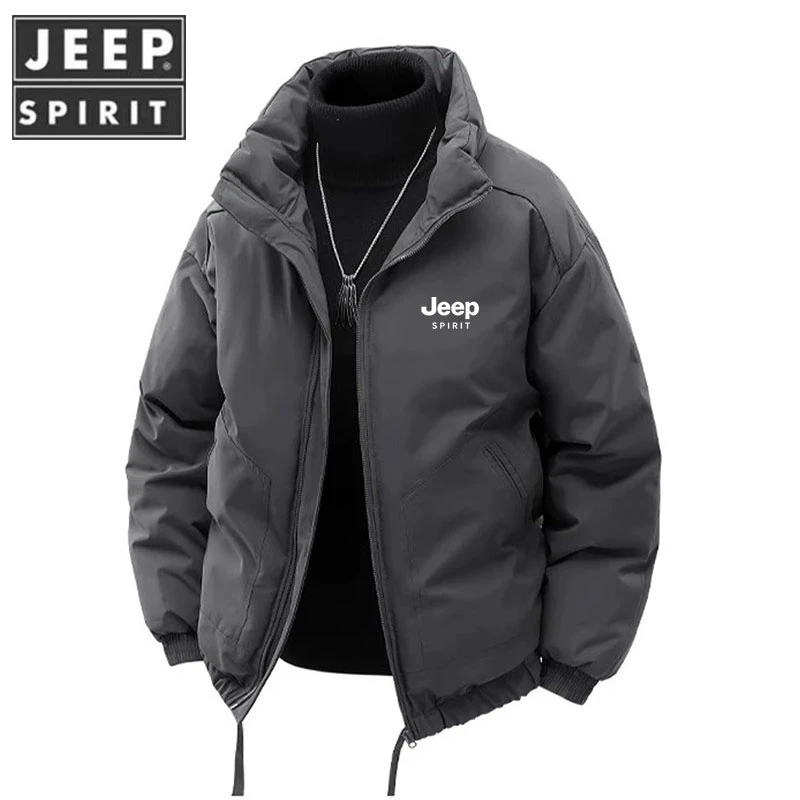 JEEPSPIRIT吉普立领棉衣男冬季加厚保暖棉服时尚外套户外棉袄