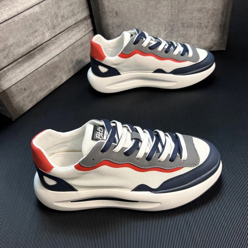 秋季透气男鞋潮流高档轻奢男鞋休闲男鞋子男款老爹鞋百搭网面鞋男