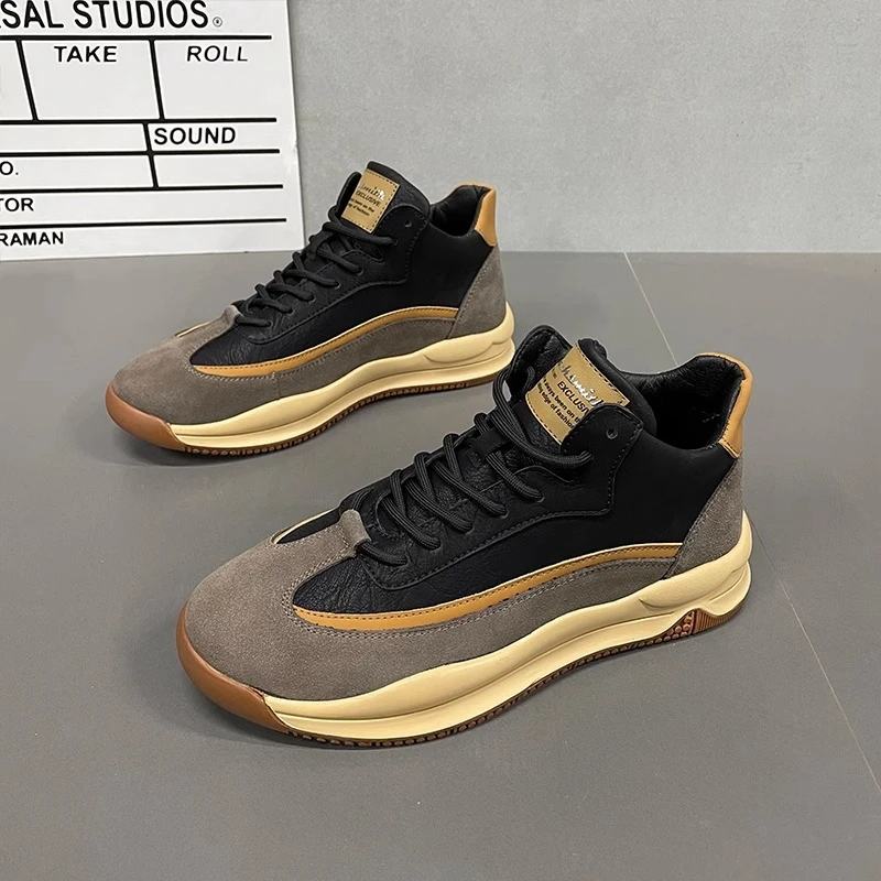 男鞋2023秋季新款高帮鞋男韩版潮流百搭鞋子男款时尚休闲运动板鞋