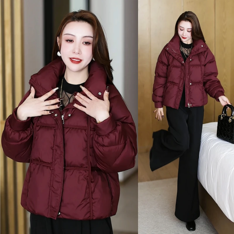 加厚外套短款棉服休闲百搭时尚短款棉衣宽松保暖立领冬季外套