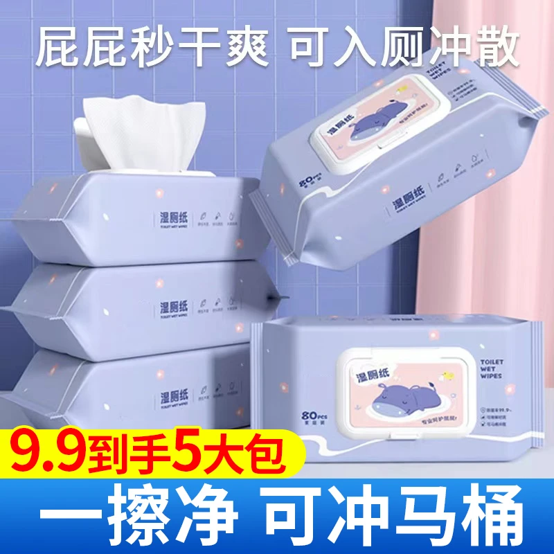 湿厕纸家庭实惠装孕妇婴儿女士专用洁厕纸湿巾擦屁屁股私处湿纸巾