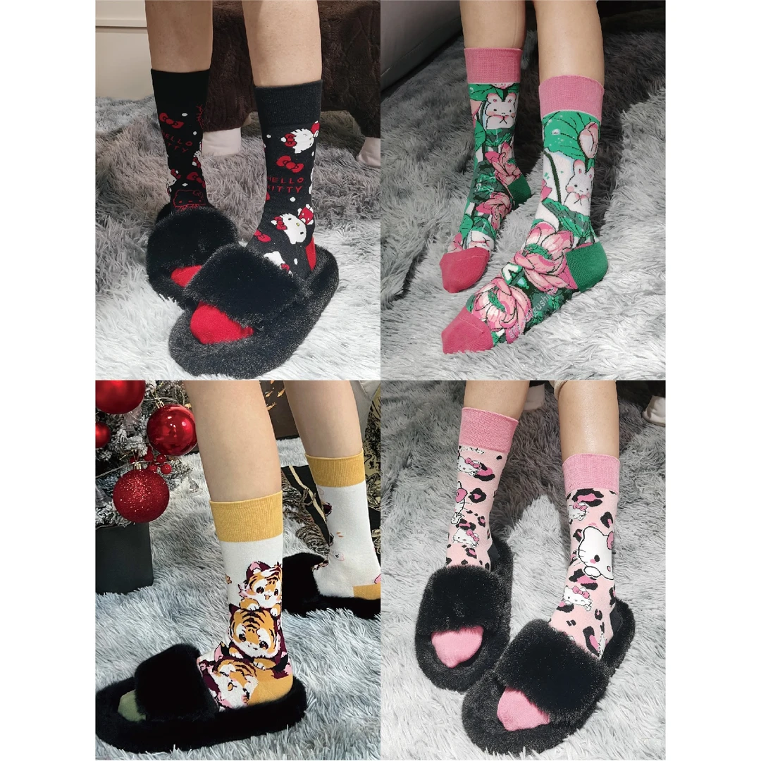 柠檬家（01-200）ins彩袜中筒潮袜女1.8白场（35-43码脚）