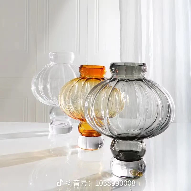 简约小灯笼花瓶花器培养皿设计立体优雅圆润色彩生活搭配