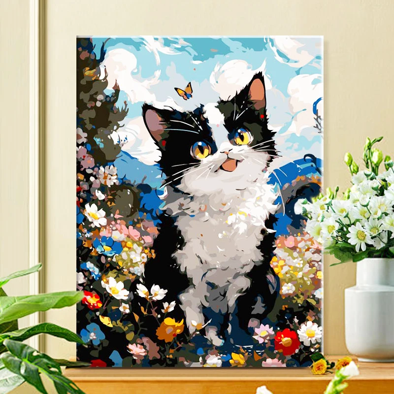 花卷小吉|diy数字油画丙烯填充手绘手工插画治愈系减压油彩涂色画