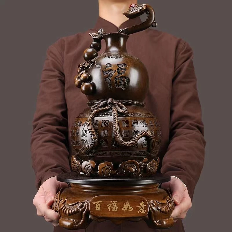 新款百福如意旋转葫芦高档家居装饰摆件