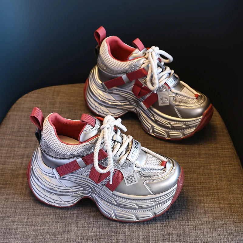 内增高厚底网红爆款老爹鞋女2024秋季新款潮流透气百搭运动休闲鞋