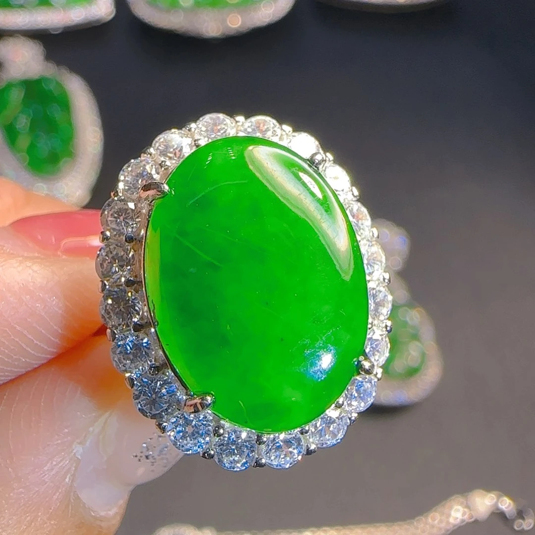 翡翠吊坠(不含链)银S925镶嵌