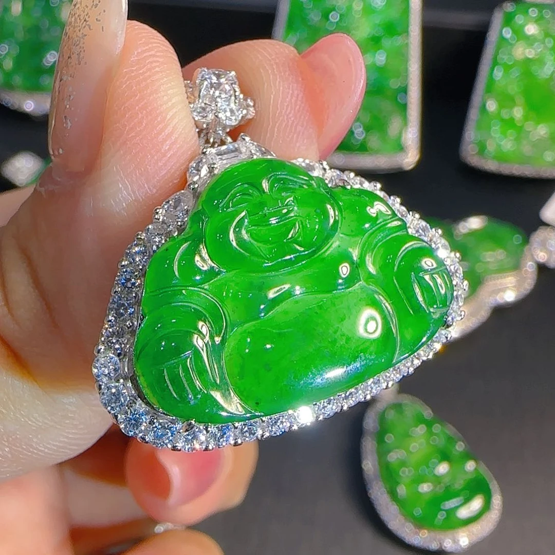 翡翠吊坠(不含链)银S925镶嵌