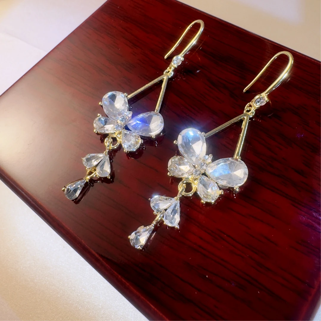 铜合金合金耳饰 【E20】时尚轻奢百搭法式小众设计感耳环