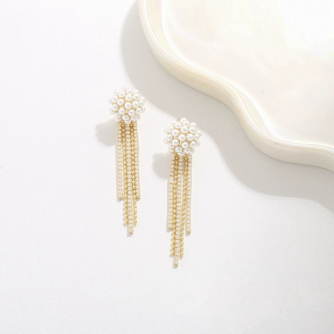 铜合金合金耳饰 【E24】时尚轻奢百搭法式小众设计感耳环