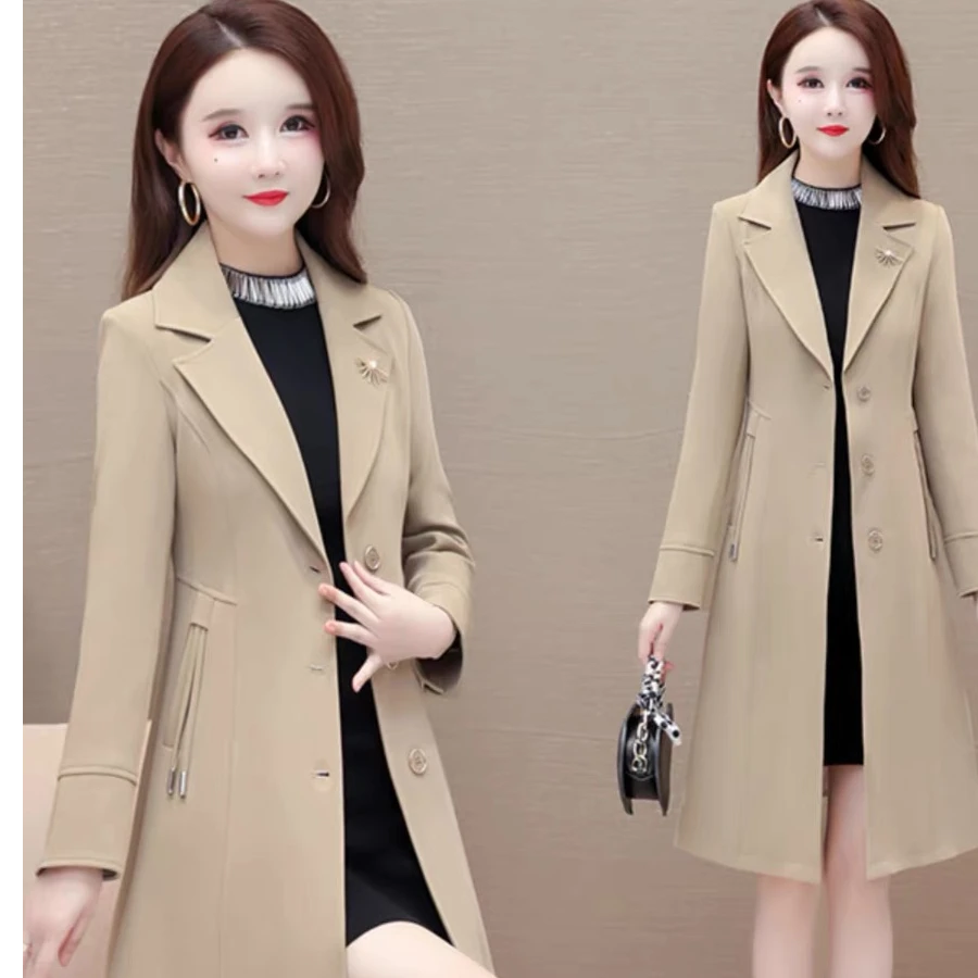 2024新款秋季风衣外套显瘦气质洋气百搭中长款修身