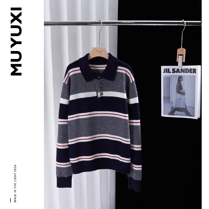 MUYUXI  2024秋季新款条纹休闲女装上衣 HK052-1