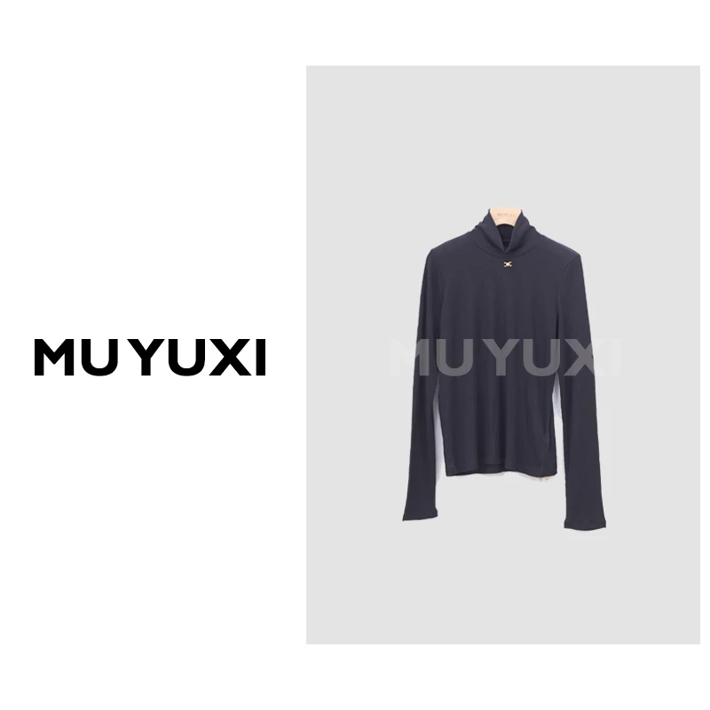 MU YUXI 2024秋季新款高领水溶上衣 SB724