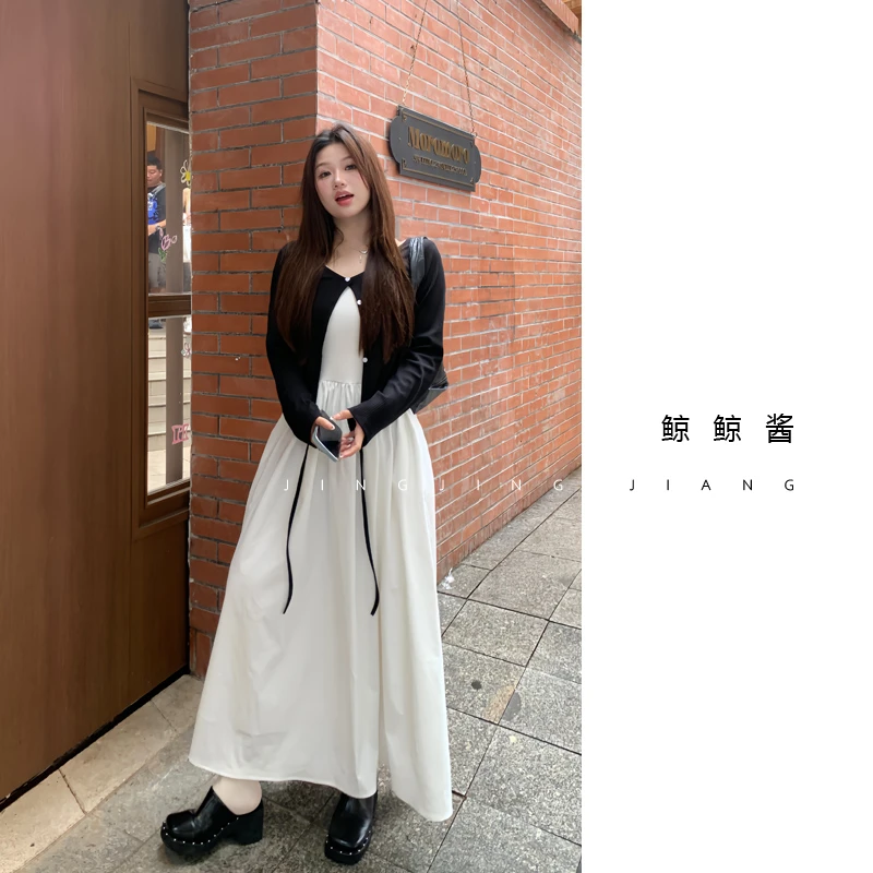 ZOZ鲸鲸酱【回归舒适】 秋季小众设计感休闲极简风显瘦假两件连衣裙