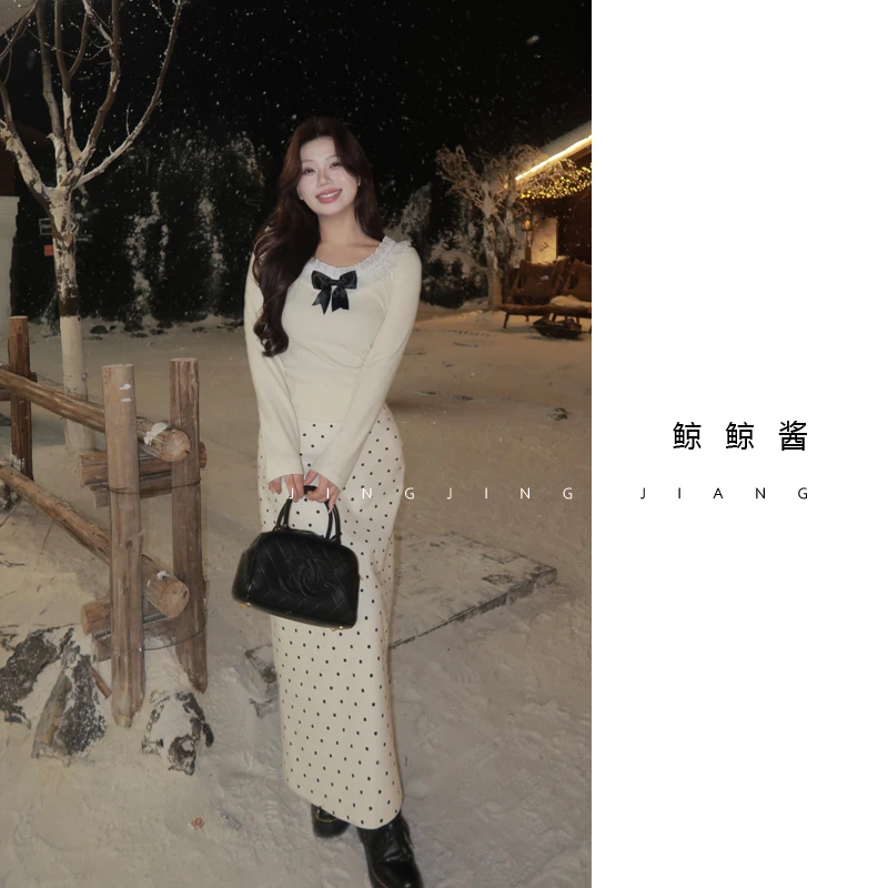 ZOZ鲸鲸酱【法式赞歌】 波点半身裙2025新款时尚小众高腰垂感小裙子