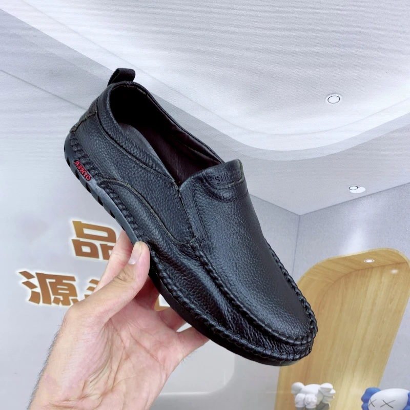 【头层牛皮】休闲男皮鞋防滑休闲软皮舒适中老年爸爸鞋8283