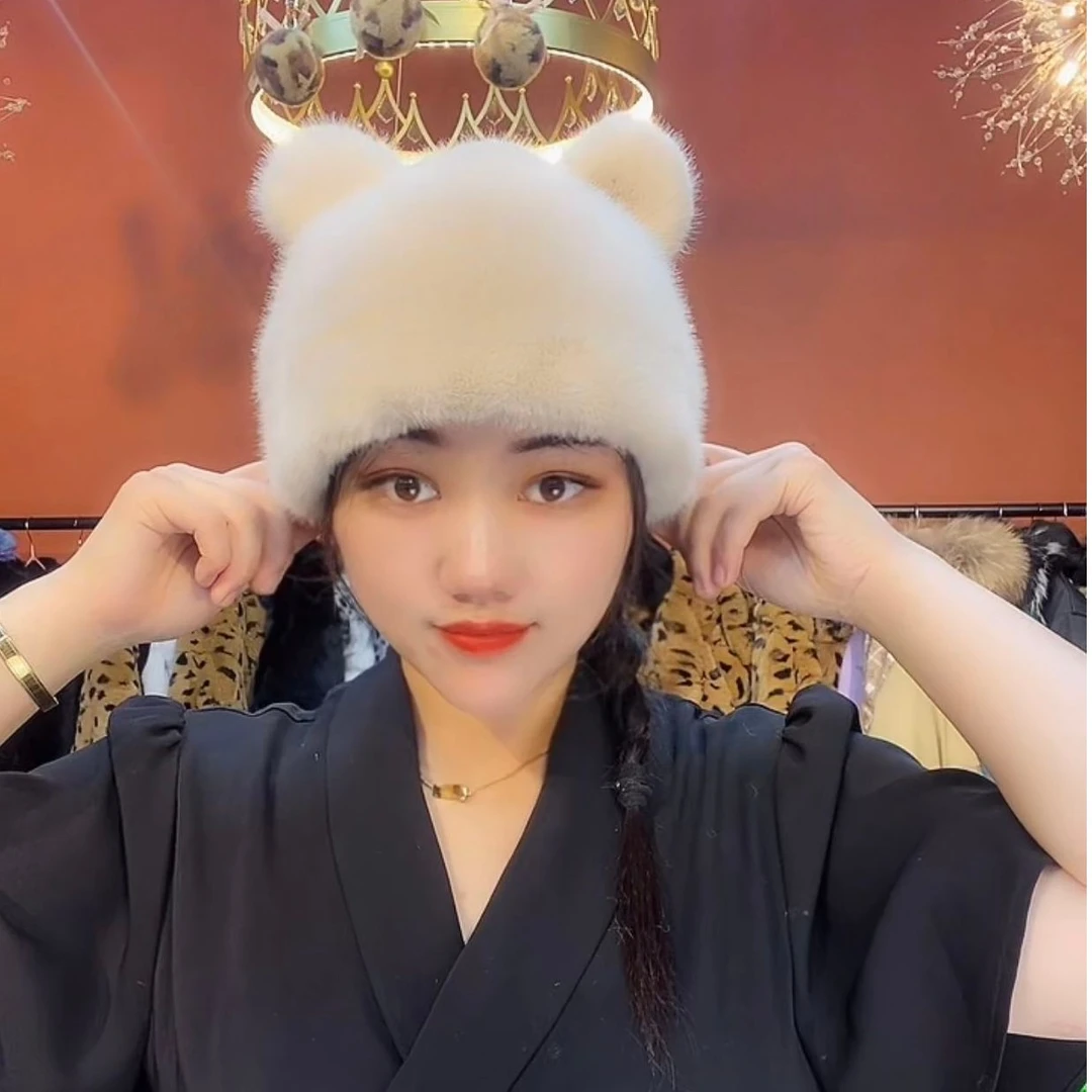 时尚猫耳朵帽子 可调节大小 全家人同款网红帽时尚可爱秋冬韩版