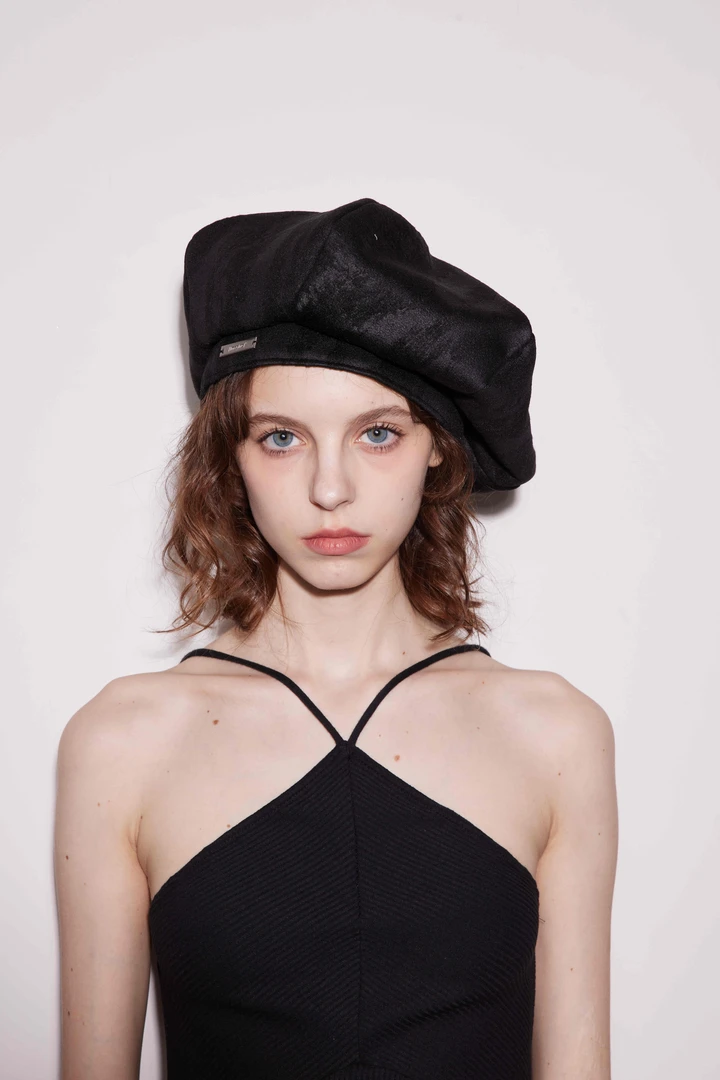 black imagine6 23秋冬剪花抽象图案暗黑系大头围贝雷帽