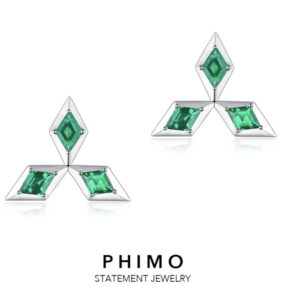 铜合金耳饰 PHIMO圣诞特别系列-绿冰凌耳钉