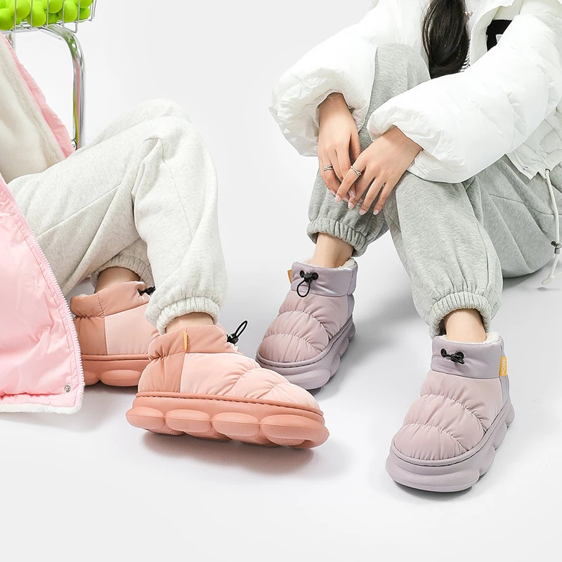 【小扬哥推荐】棉拖鞋外穿防风厚底情侣雪地靴秋冬季居家室内防滑