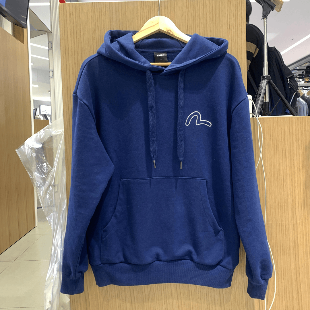 Evisu911韩国代购韩版专柜正品折扣休闲大标情侣款连帽卫衣长袖秋