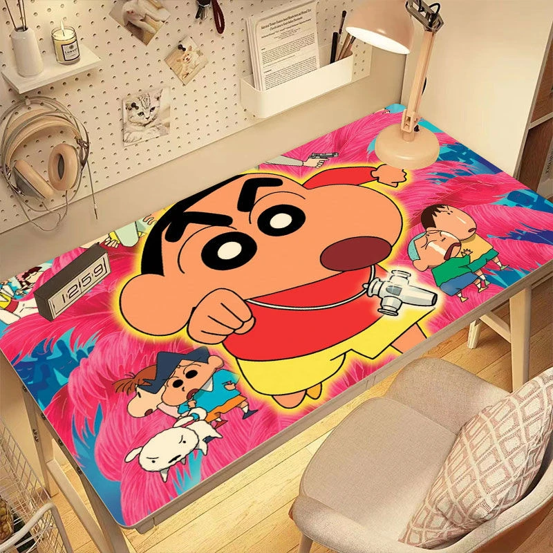 蜡笔小新鼠标垫超大可爱女生卡通动漫电脑键盘书桌垫办公桌垫定制