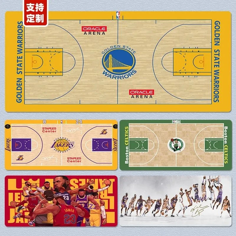 NBA主场鼠标垫勇士湖人篮球加厚超大办公桌垫宿舍游戏键盘垫定制