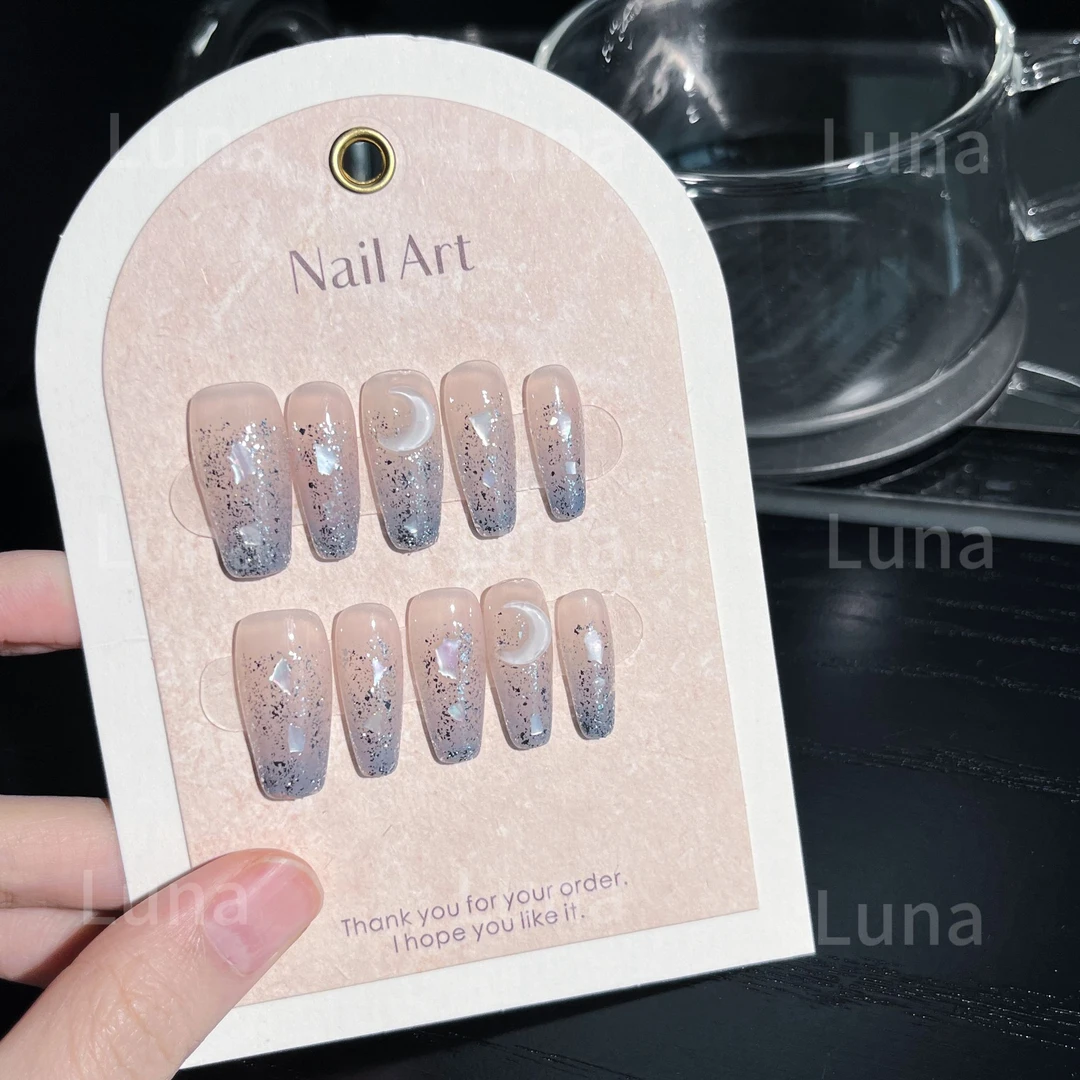 LUNA 「水冰月」纯手工定制美甲拆卸穿戴甲041