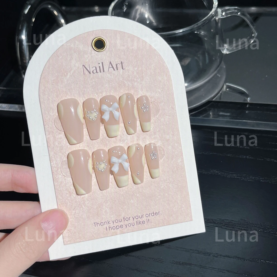 LUNA 「乖乖千金」纯手工定制美甲拆卸穿戴甲1513