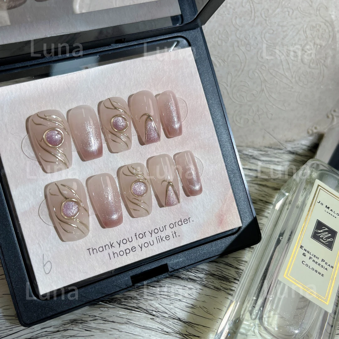 LUNA 「珊瑚秘境」纯手工定制美甲拆卸穿戴甲24691