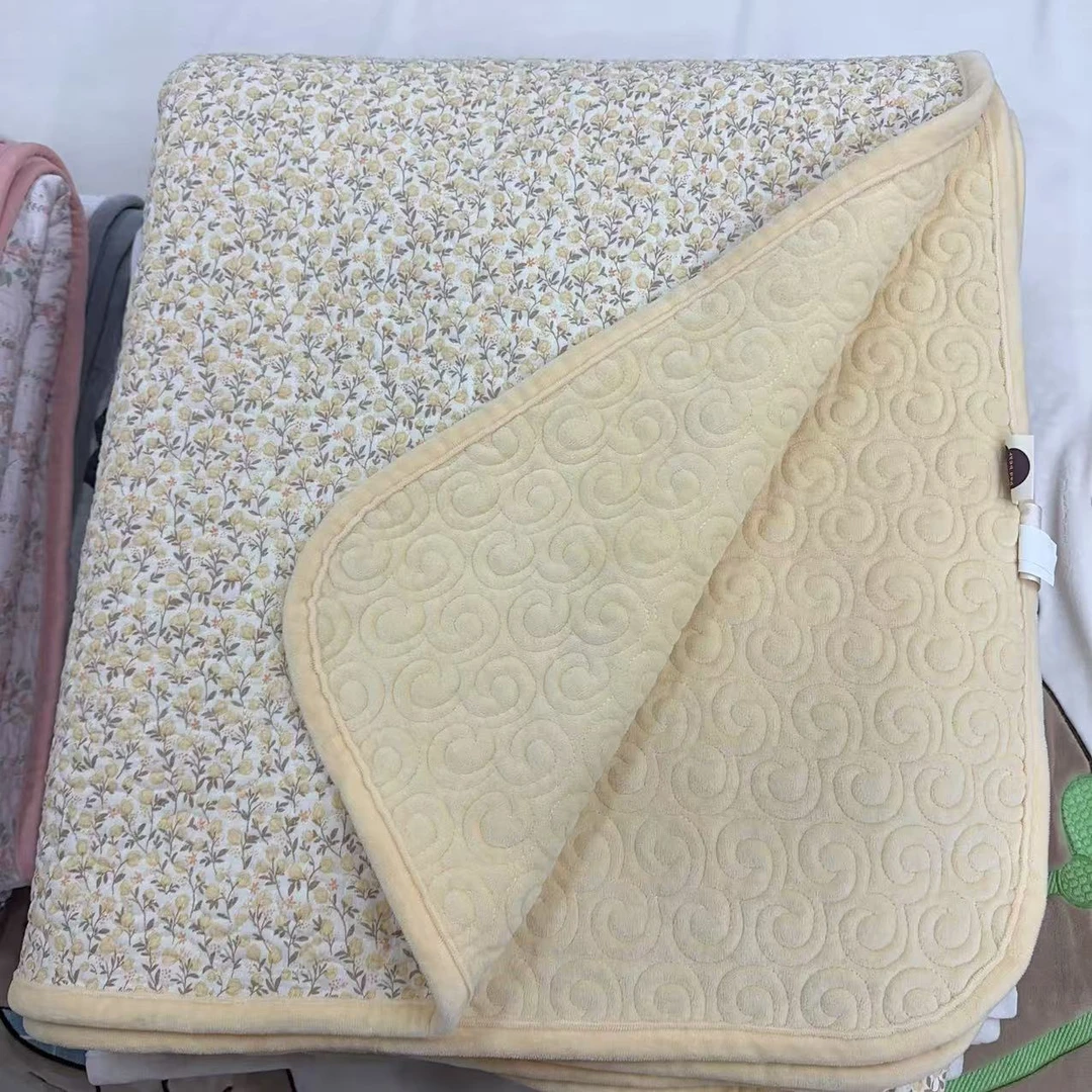 【万人回购款】秋冬高克重牛奶绒婴儿绒印花纯色床盖防滑  【M】