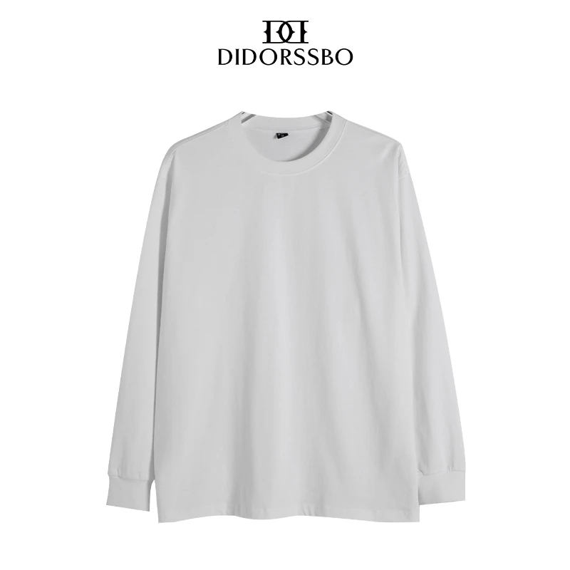 DIDORSSBO秋冬季新款男士时尚简约纯色百搭休闲圆领长袖T恤DD001
