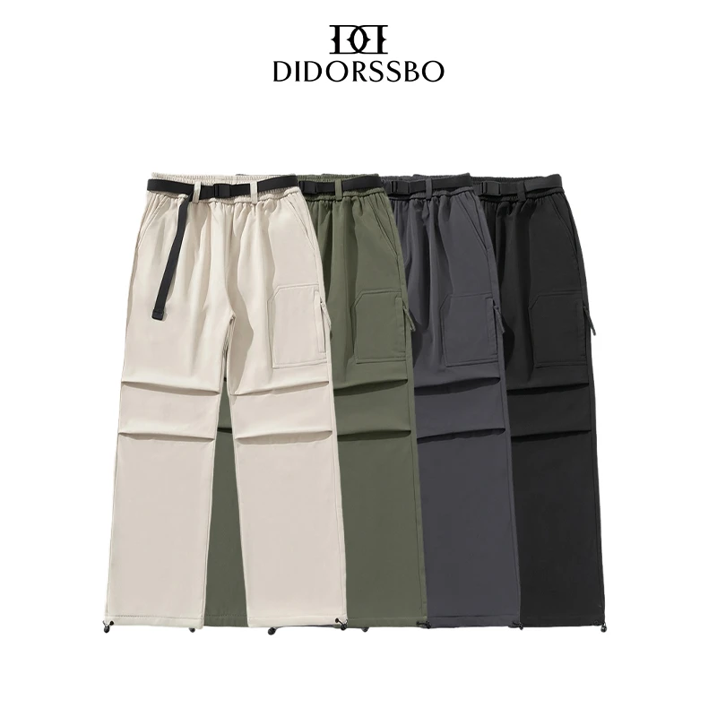 DIDORSSBO冬季男女款户外工装防泼水加绒加厚直筒冲锋工装裤K3318