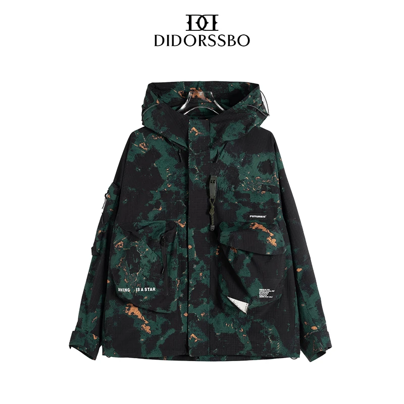 DIDORSSBO秋季新款时尚潮流百搭户外迷彩防水连帽夹克外套YJ105