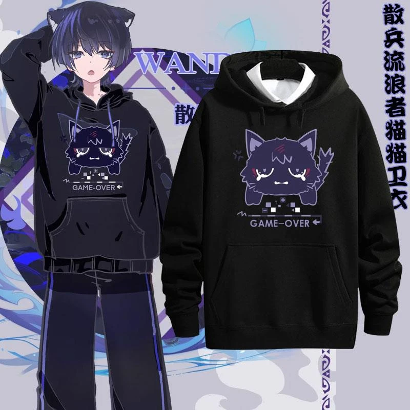 元神游戏卫衣散兵流浪者猫猫周边衣服连帽加绒卫衣外套情侣衣服zm