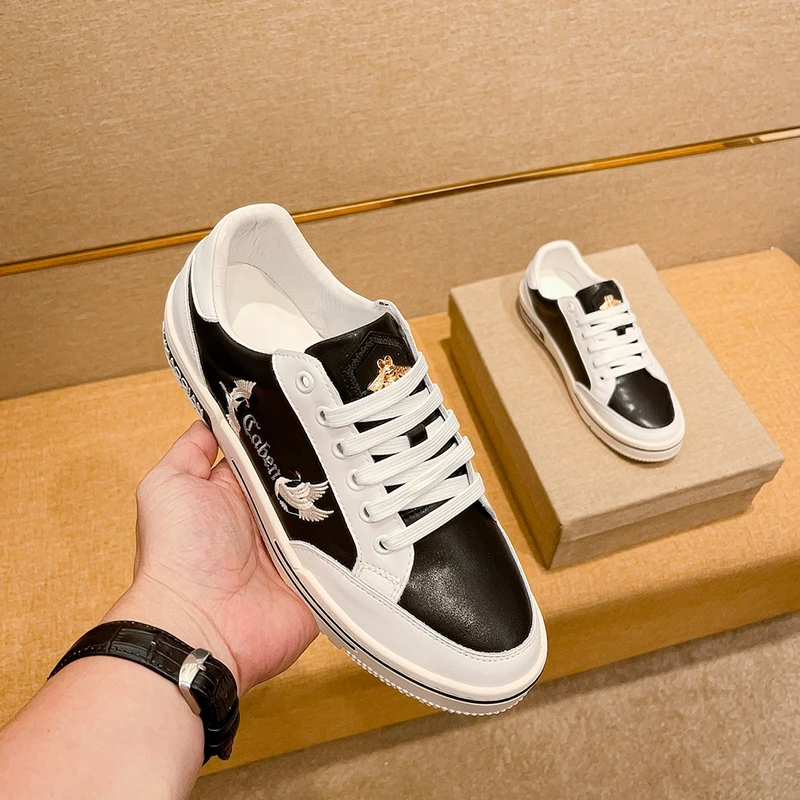 欧洲站板鞋男2024新款休闲男鞋潮流春秋款运动男士小黑鞋真皮百搭