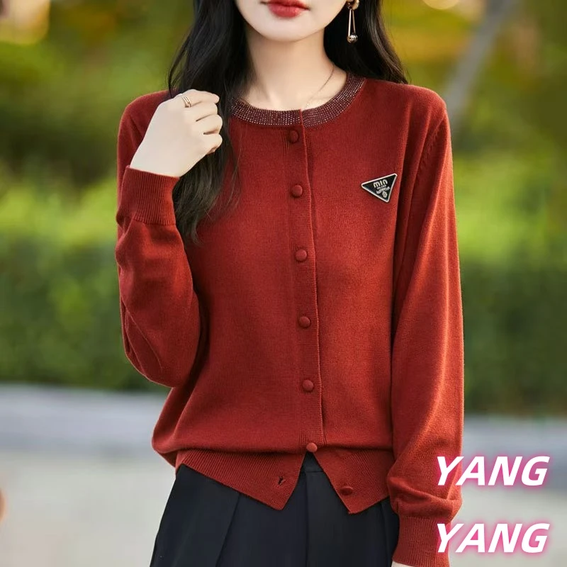 毛衣长袖针织短款百搭宽松羊毛衫圆领春秋气质时尚女士羊毛衫